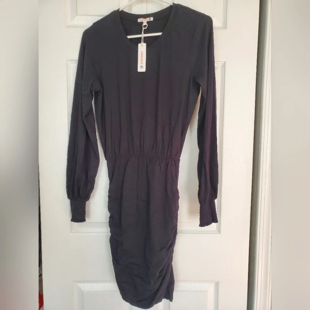 Sundry black ruched dress size 1 - Picture 1 of 4